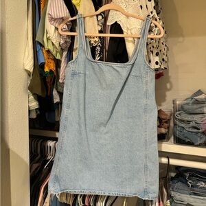 Zara Denim Squareneck Mini Dress